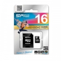 Silicon Power MicroSDHC 16GB Class4 С SD адаптером