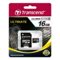 Transcend MicroSD 16Gb Class 10+SD адаптер