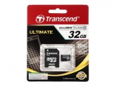 Transcend MicroSD 32Gb Class 10+SD адаптер