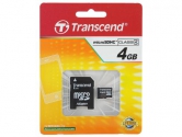 Transcend MicroSD 4Gb Class 4+SD адаптер