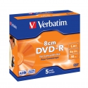 Verbatim mini DVD-R 8cm Matt Silver  5  Pack Jewel Case